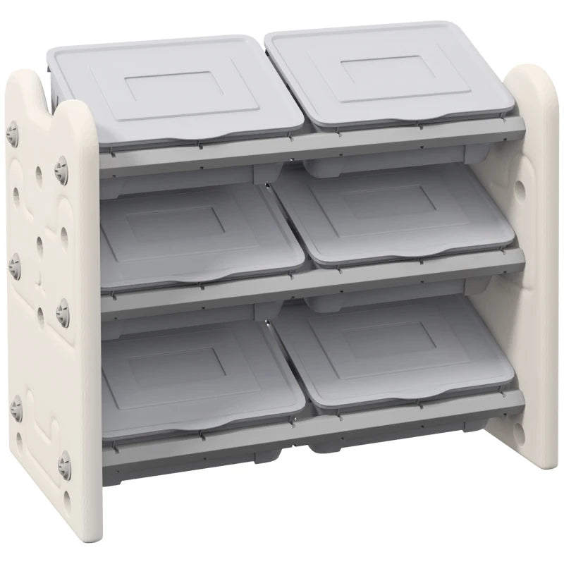 Grey 3 Tier Kids Toy Storage Units