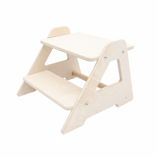 MAMOI® Children step | Bathroom stool toddler made of natural wood | Safe and versatile wooden step stool | Step kids bathroom | Step stool wooden | 100% ECO | Made in EU-0